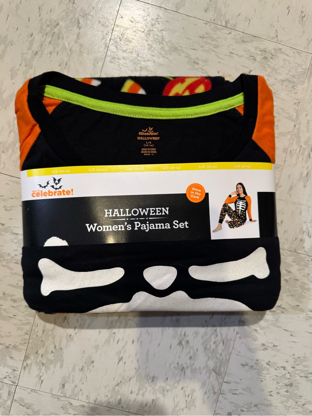 Celebrate! Halloween Women's Black & Orange Pajama Set